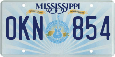 MS license plate OKN854
