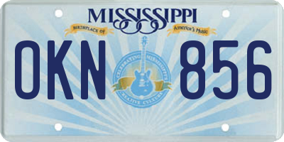 MS license plate OKN856