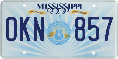 MS license plate OKN857
