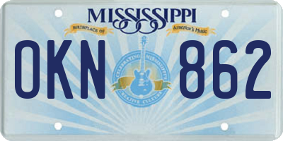 MS license plate OKN862