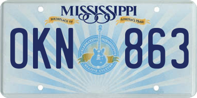 MS license plate OKN863