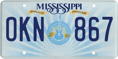 MS license plate OKN867