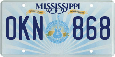 MS license plate OKN868