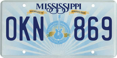 MS license plate OKN869