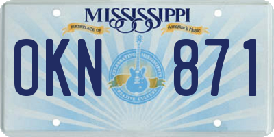 MS license plate OKN871