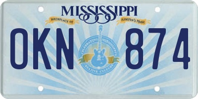 MS license plate OKN874