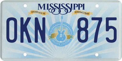 MS license plate OKN875