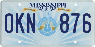 MS license plate OKN876
