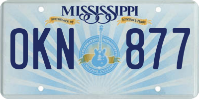 MS license plate OKN877