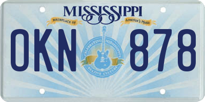 MS license plate OKN878
