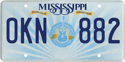 MS license plate OKN882
