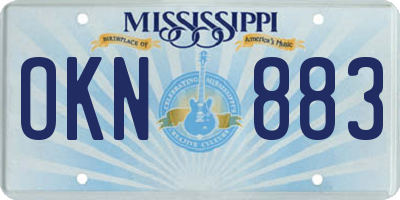 MS license plate OKN883