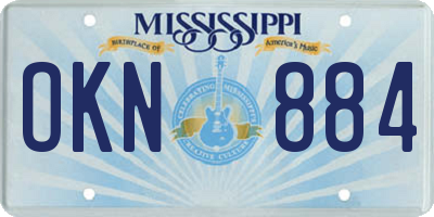MS license plate OKN884