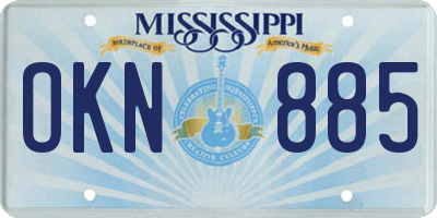 MS license plate OKN885