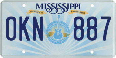 MS license plate OKN887