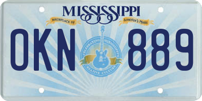 MS license plate OKN889