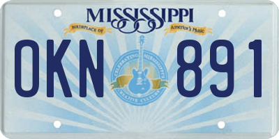 MS license plate OKN891