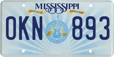 MS license plate OKN893