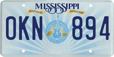 MS license plate OKN894