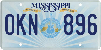 MS license plate OKN896
