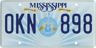 MS license plate OKN898