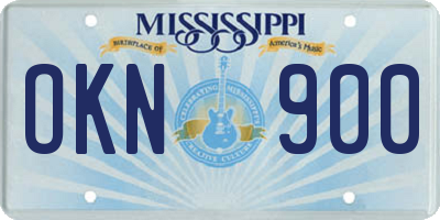 MS license plate OKN900