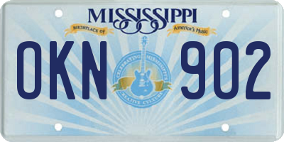 MS license plate OKN902