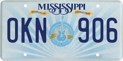 MS license plate OKN906