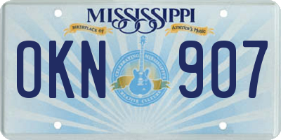 MS license plate OKN907
