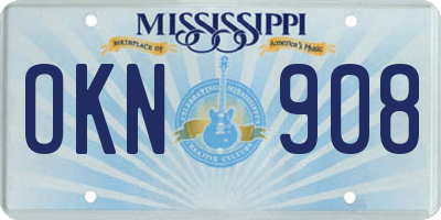 MS license plate OKN908