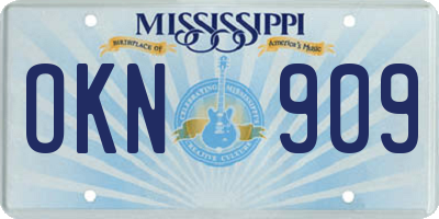 MS license plate OKN909