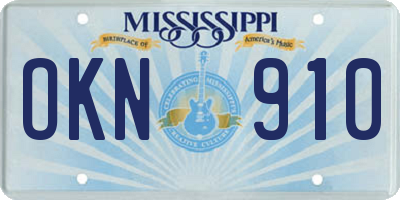 MS license plate OKN910