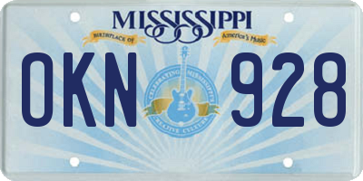 MS license plate OKN928