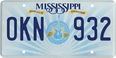 MS license plate OKN932
