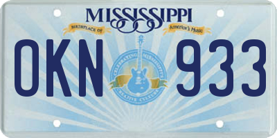 MS license plate OKN933