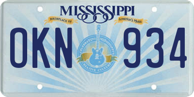 MS license plate OKN934