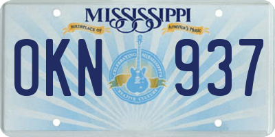 MS license plate OKN937