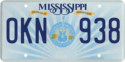 MS license plate OKN938