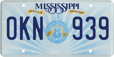 MS license plate OKN939