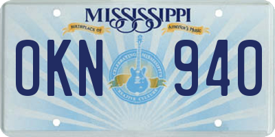MS license plate OKN940