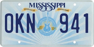 MS license plate OKN941