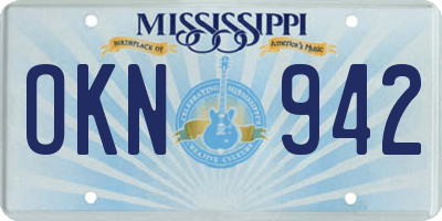 MS license plate OKN942