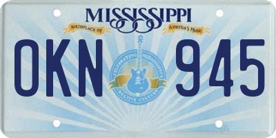 MS license plate OKN945