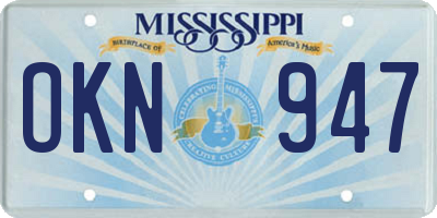 MS license plate OKN947