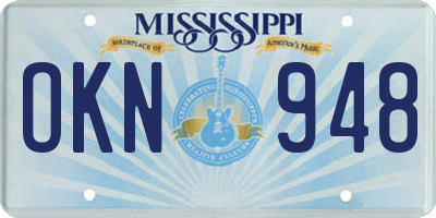 MS license plate OKN948