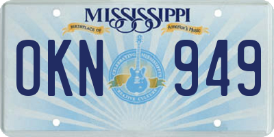 MS license plate OKN949