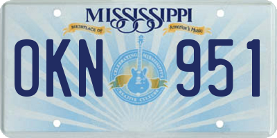 MS license plate OKN951