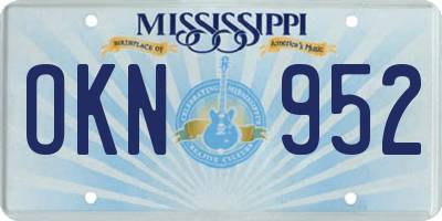 MS license plate OKN952