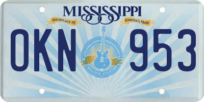 MS license plate OKN953