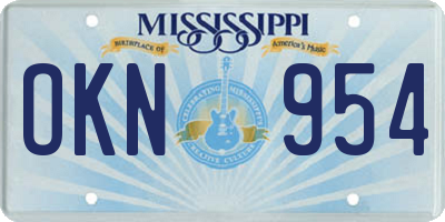 MS license plate OKN954